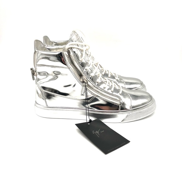 Giuseppe Zanotti Metallic Silver High Tops - NWT - Picture 3 of 9
